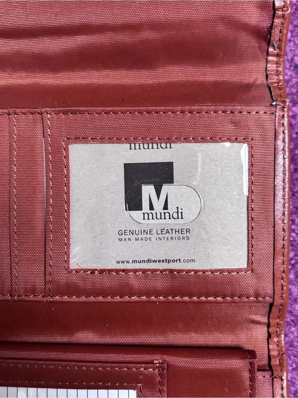 mundi Tan Leather Flap Wallet